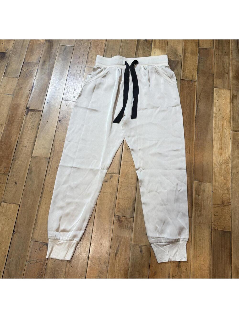 Women's Cream and White Joggers-tracksuit